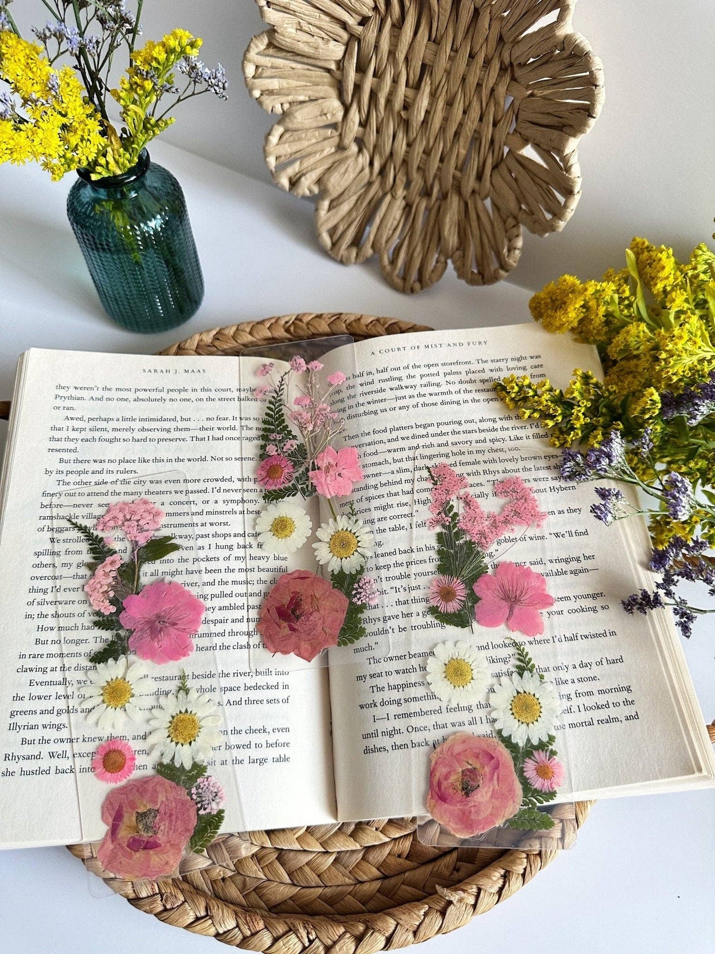 Petals & Pages by Grace - Pink petals bookmark