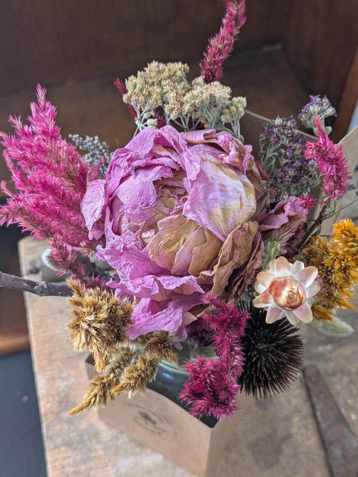 Flowers + Candle + Carrier