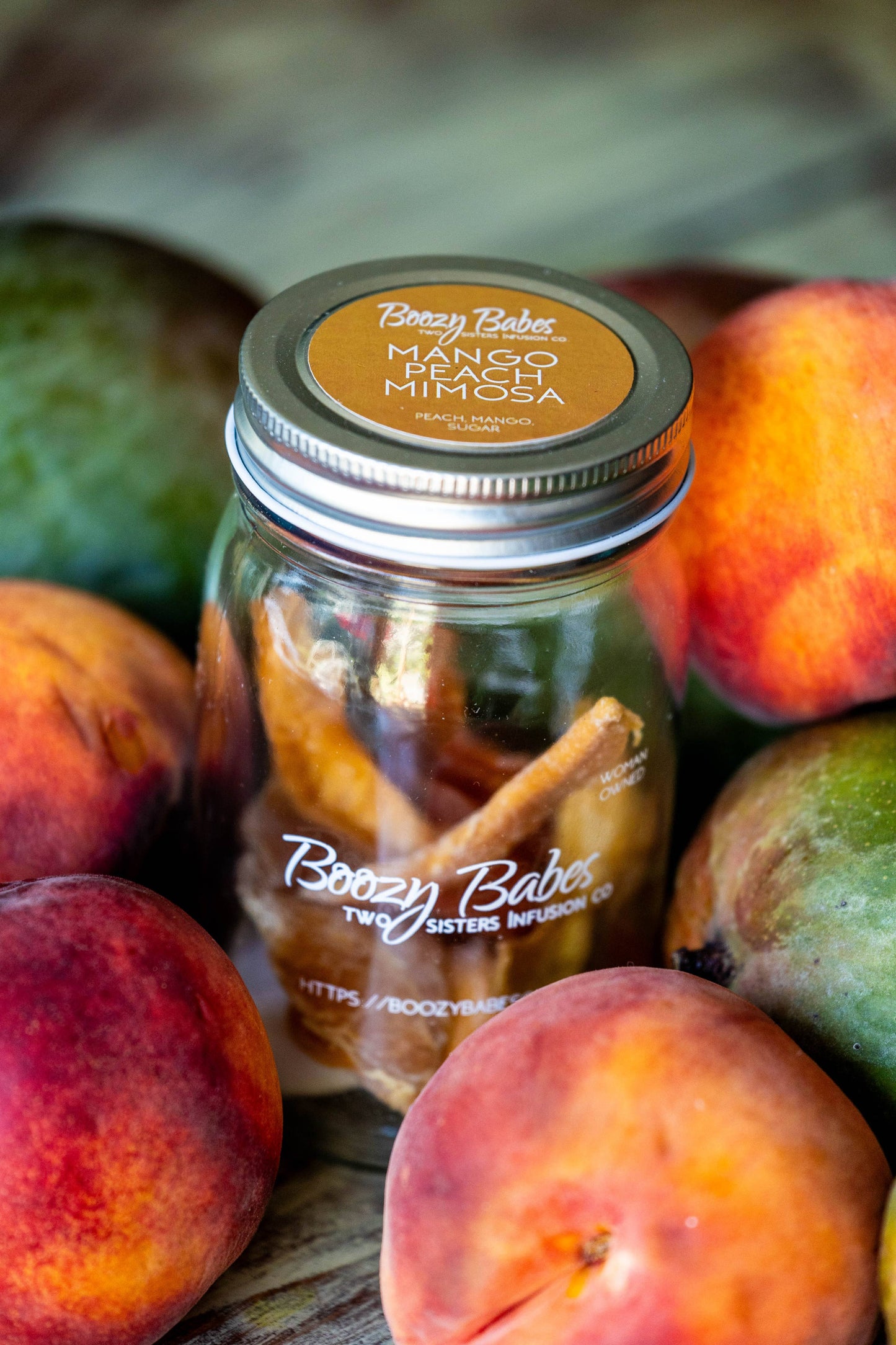 Boozy Babes Two Sisters Infusion Co - Mango Peach Mimosa