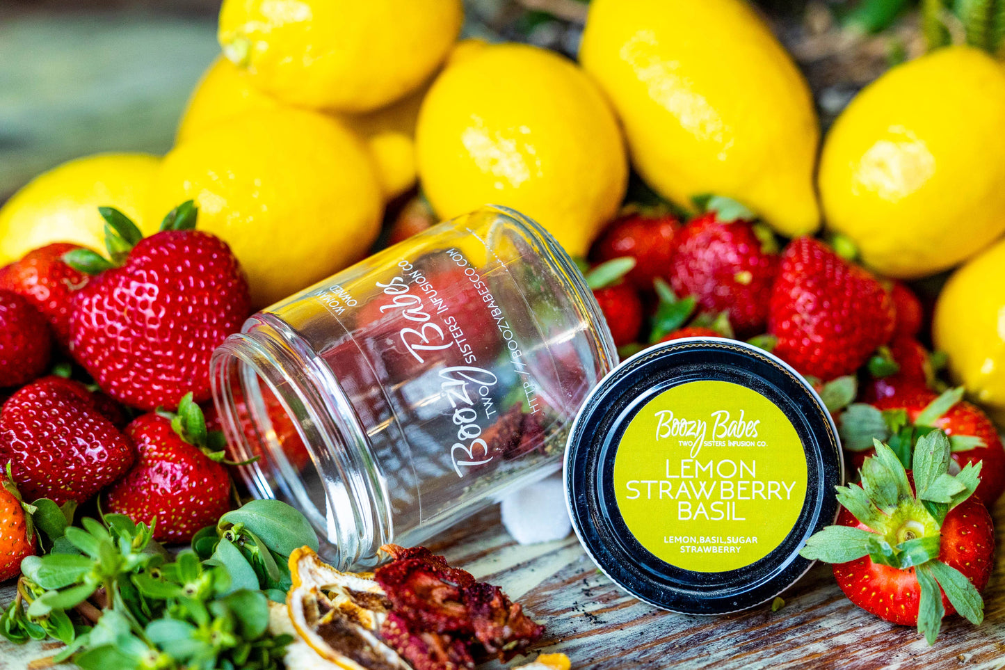 Boozy Babes Two Sisters Infusion Co - Lemon, Strawberry, Basil