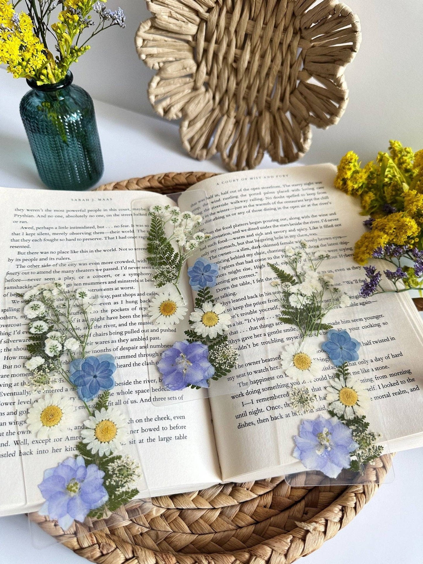 Petals & Pages by Grace - Blue blooms bookmark