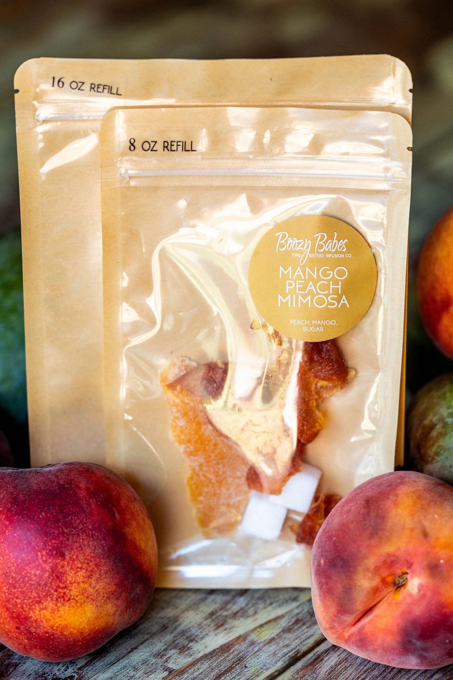 Boozy Babes Two Sisters Infusion Co - Mango Peach Mimosa