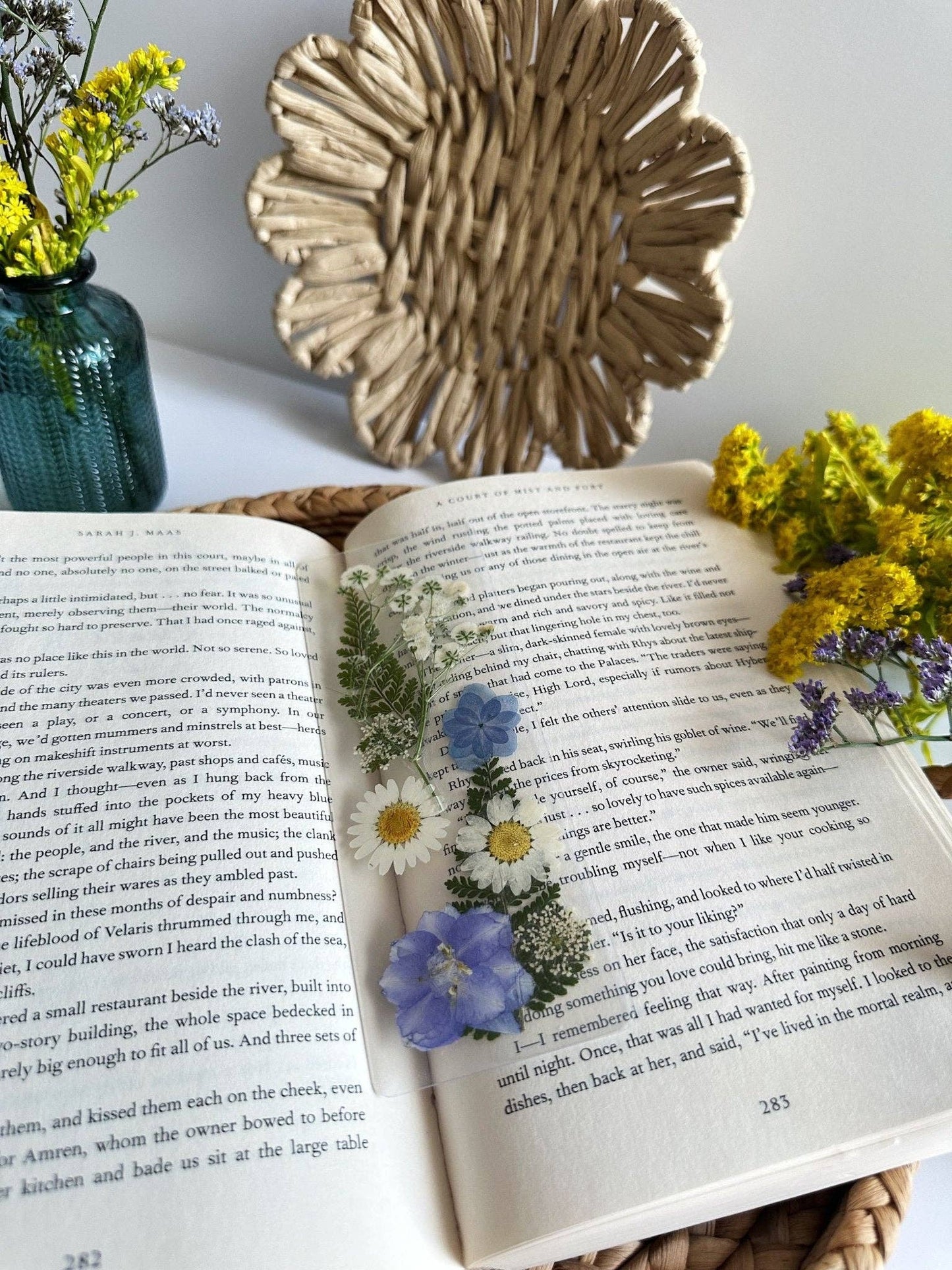 Petals & Pages by Grace - Blue blooms bookmark