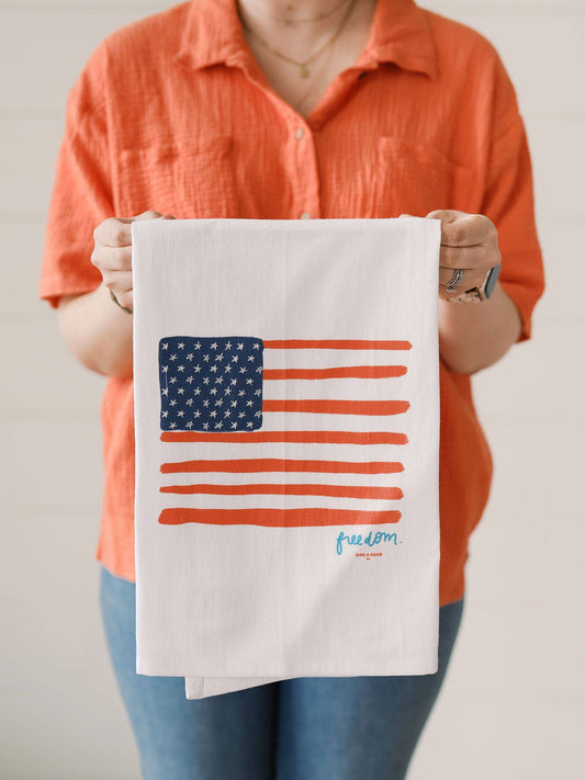 Doe A Deer - Freedom Flour Sack Towel | Fourth of July Tea Towel