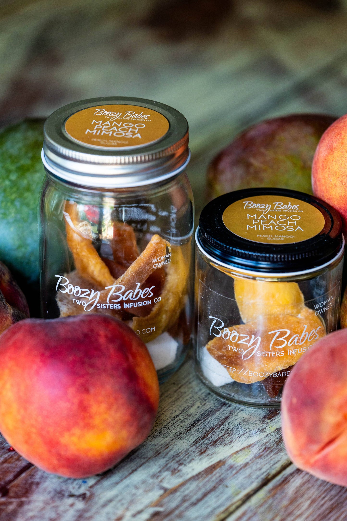 Boozy Babes Two Sisters Infusion Co - Mango Peach Mimosa