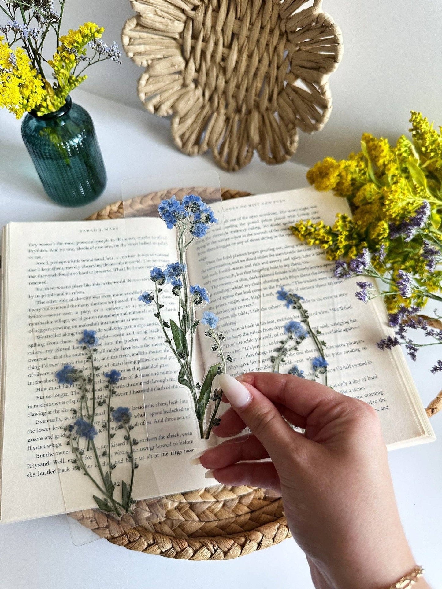 Petals & Pages by Grace - Forget-me-not bookmark
