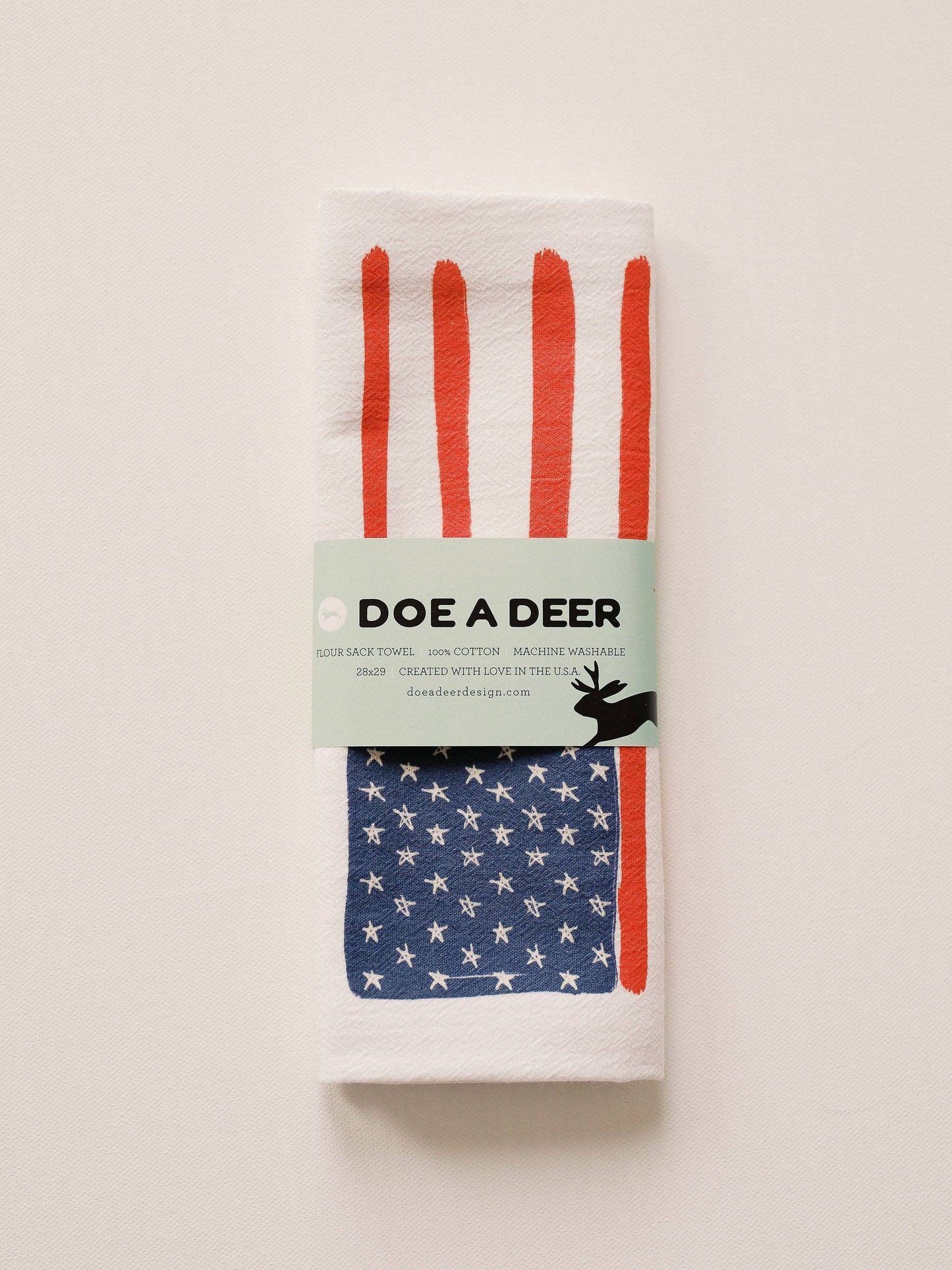 Doe A Deer - Freedom Flour Sack Towel | Fourth of July Tea Towel