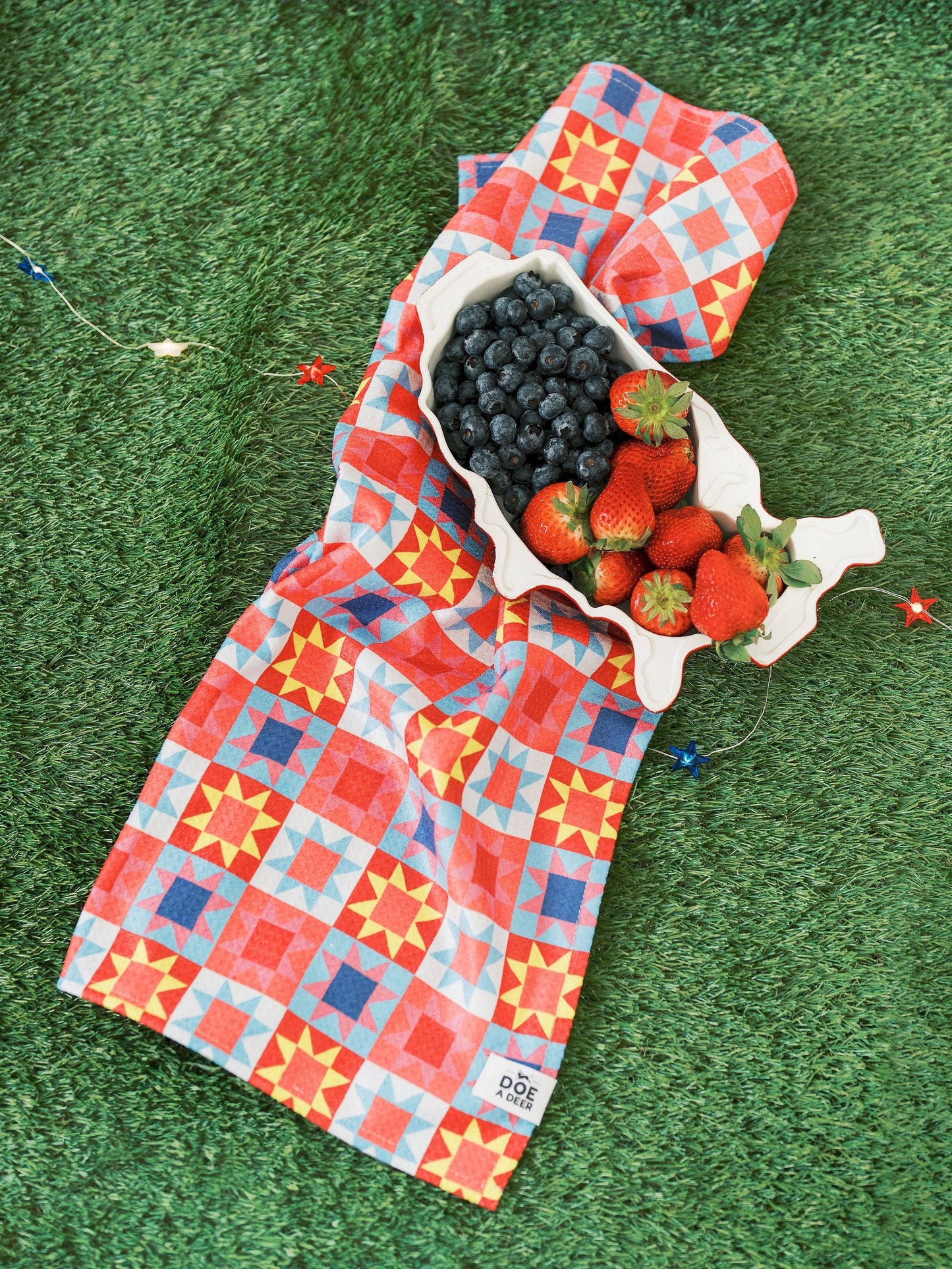 Doe A Deer - Sawtooth Star Waffle Towel