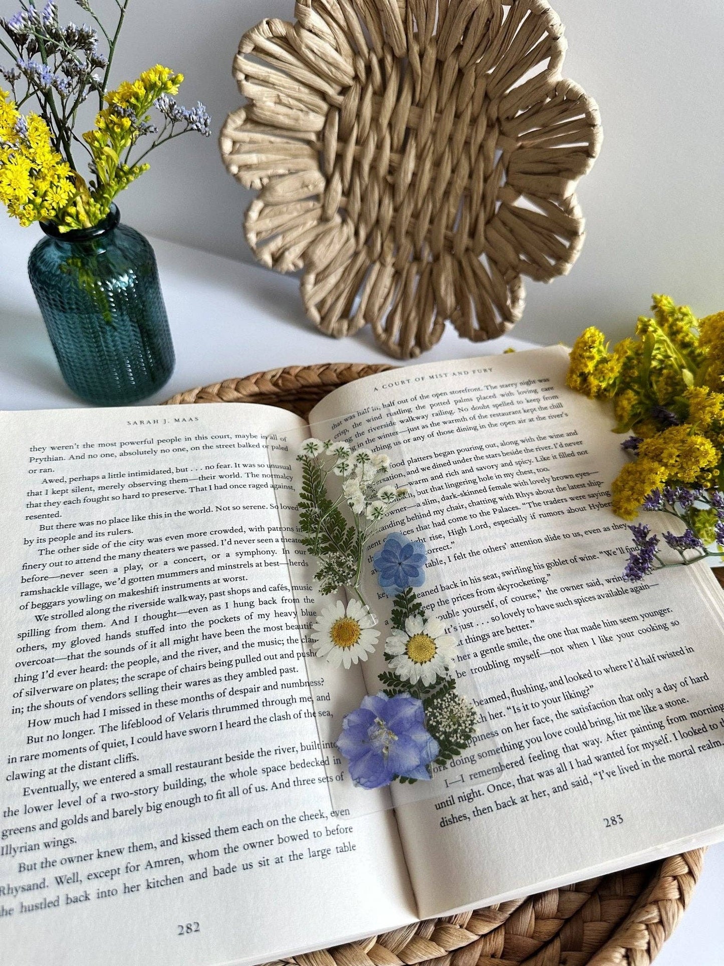 Petals & Pages by Grace - Blue blooms bookmark
