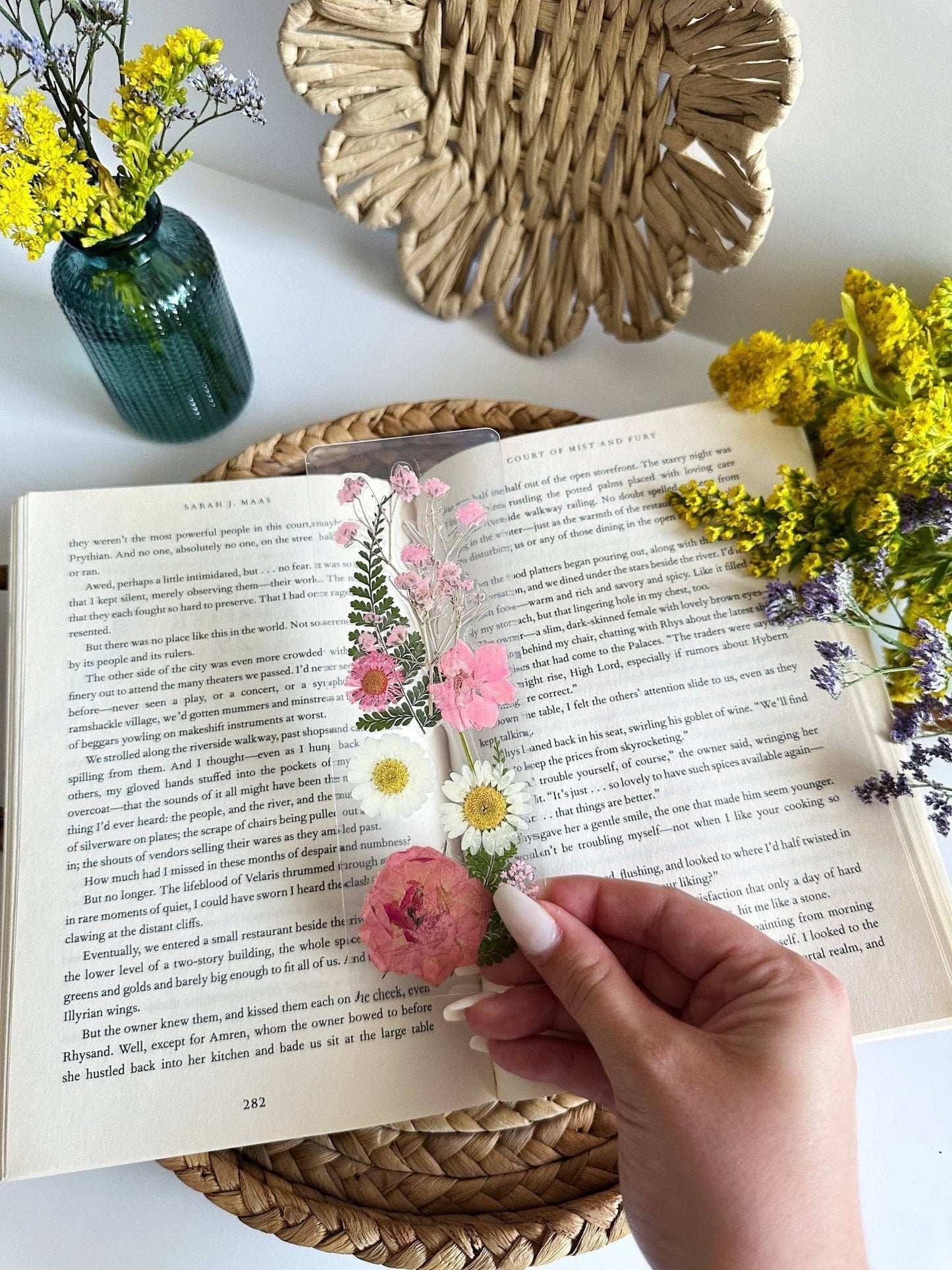 Petals & Pages by Grace - Pink petals bookmark