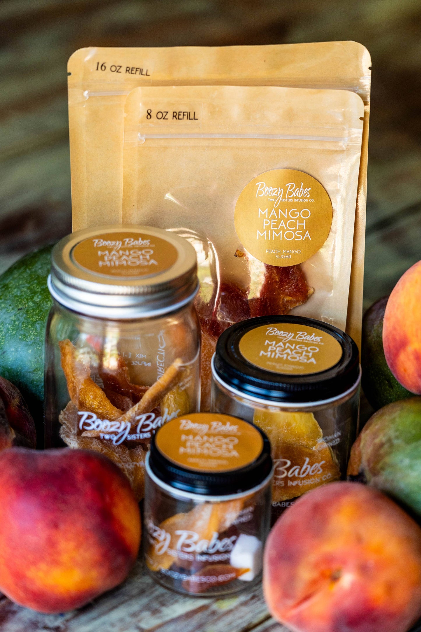 Boozy Babes Two Sisters Infusion Co - Mango Peach Mimosa