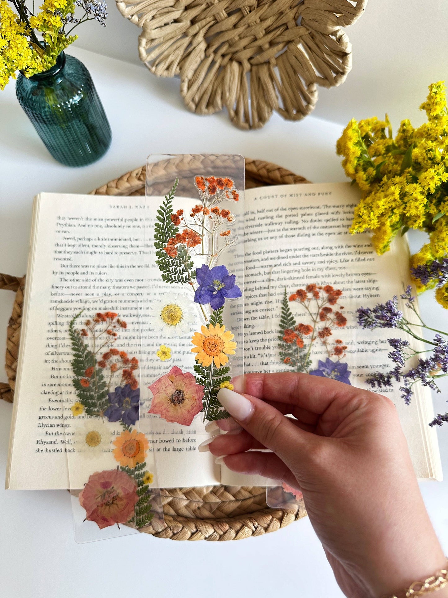 Petals & Pages by Grace - Multicolor pressed flower bookmark
