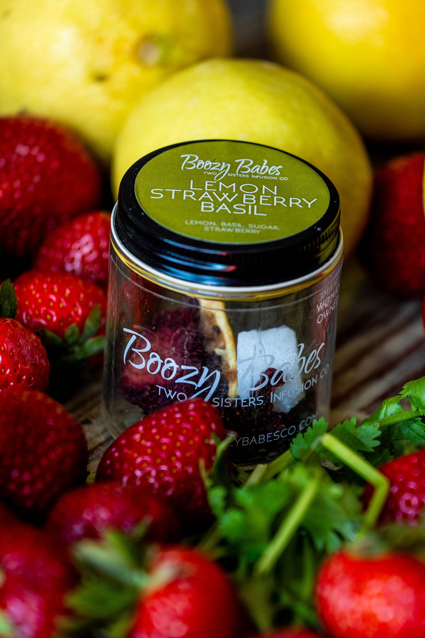 Boozy Babes Two Sisters Infusion Co - Lemon, Strawberry, Basil