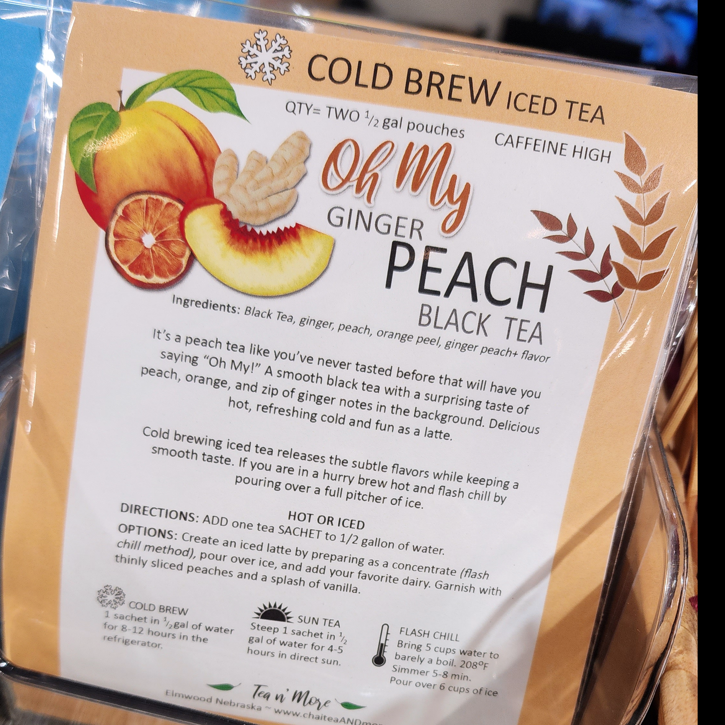 Tea n' More - Oh My Ginger Peach - COLD BREW Ice Tea
