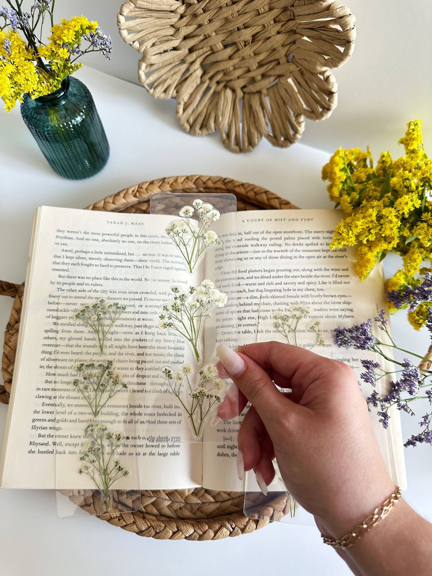Petals & Pages by Grace - Babies breath bookmark
