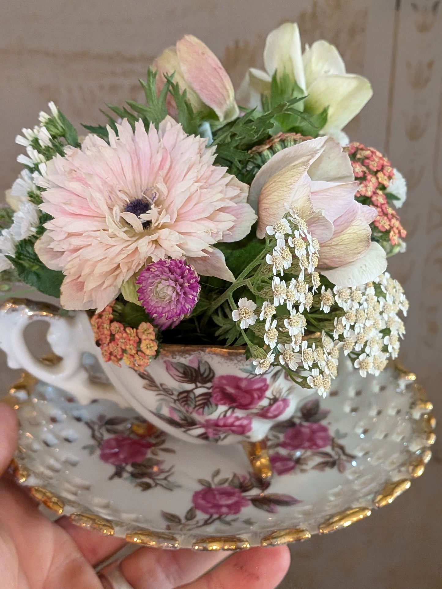 Steampunk fresh flower arrangement